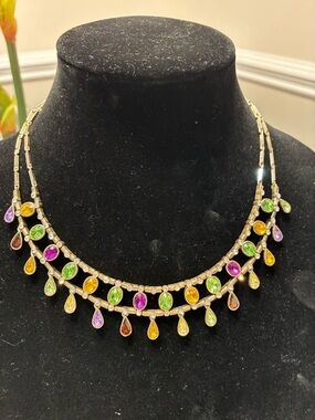 Multicolor Teardrop Pendant Necklace - Women Jewelry